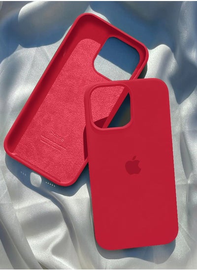 اشتري Silicone Case Cover for Apple iPhone 13 Pro Max - Red في الامارات