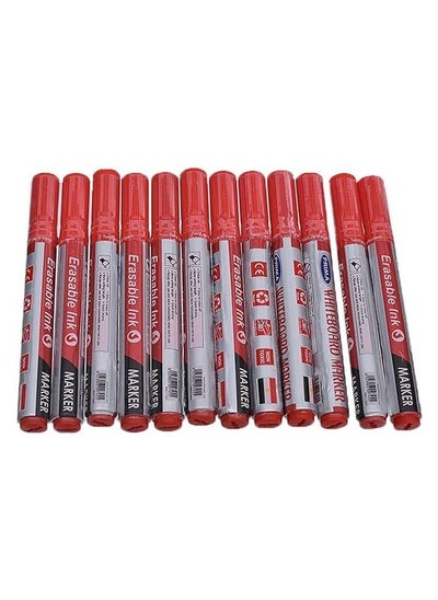 Buy Prima white board marker erasable ink set of 12 pcs. - red in Egypt