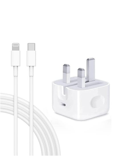 Buy Apple Certified PD Fast Charger for iPhone 20W, 1M Type C Wall Charger Plug Adapter USB-C to Lightning Cable 14 13 12 11 Pro Mini XS XR in Saudi Arabia