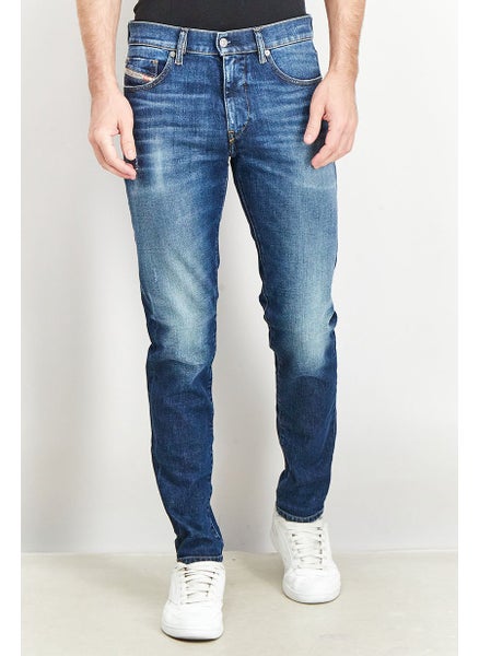 Buy Men D Strukt Slim Fit Stretchable Denim Jeans, Blue Washed in UAE