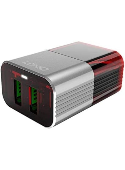 Buy A2206 High Quality EU Plug Fast Travel Charger Dual USB Port 12W With Lightning USB Cable - Multicolour in Egypt