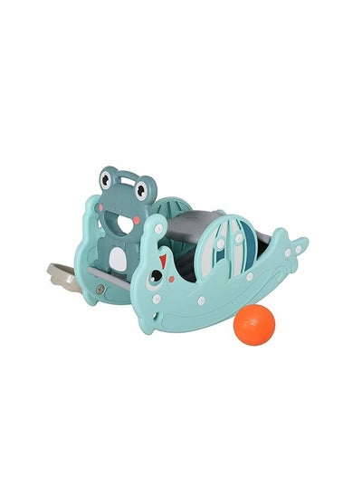 Buy Multifunctional Foldable Frog  Rocking Chair Toy with  Dolphin Baby Slide And Basket Ball Stand in Saudi Arabia