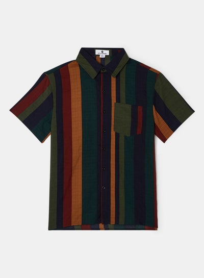 Buy Stripe Relaxed Collared Shirt in Saudi Arabia