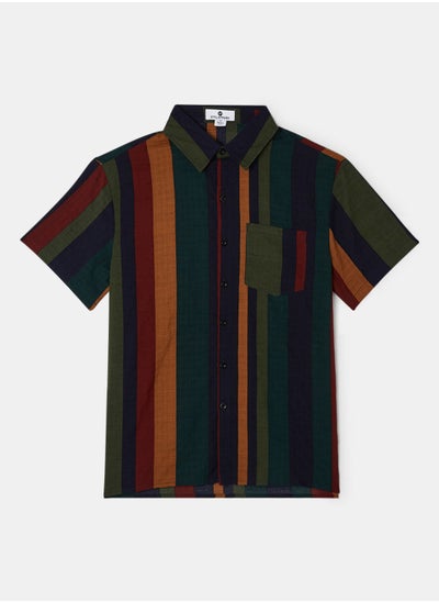 Buy Stripe Relaxed Collared Shirt in Saudi Arabia