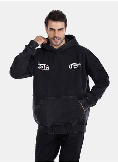 اشتري RSTA Black Printed Hoodie في مصر