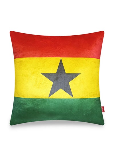 Buy World Cup 2022 Home Decor Velvet Cushion Cover Ghana Decorative Velvet Pillow Home Decor Wysada 45 x 45 CM in UAE