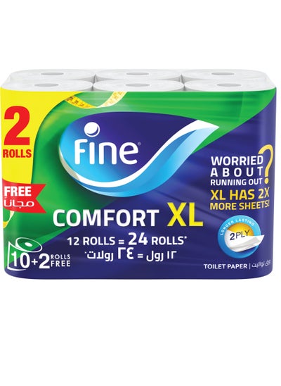 Buy Comfort XL - 2 Ply Toilet Tissue Paper - 12 Rolls in Egypt