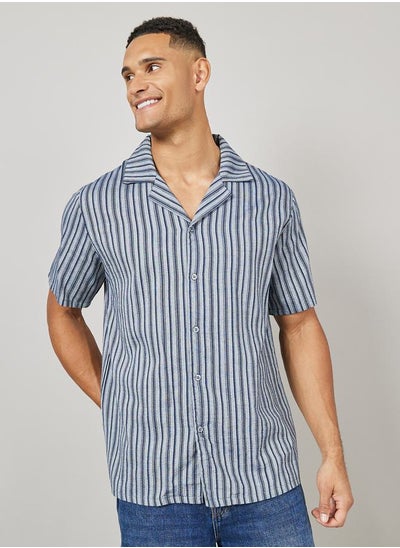 Buy Yarn Dyed Striped Relaxed Fit Resort Shirt in Saudi Arabia