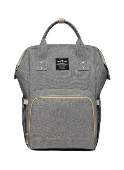 اشتري Baby Polyester Elegant Design Diaper Bag With Adjustable Padded Shoulder Straps-Grey/Beige في الامارات