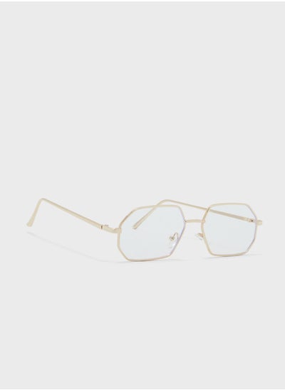 Buy Casual Heptagonal Clear Len Glasses in UAE