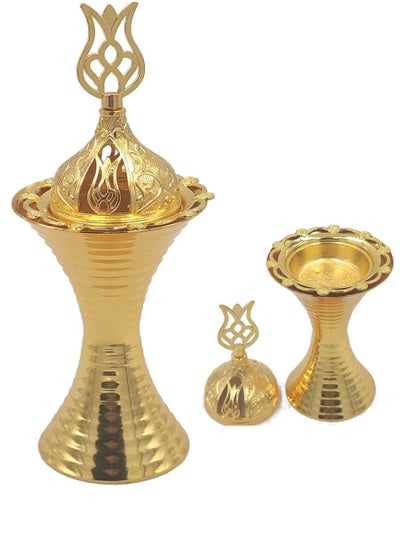 Buy Luxurious golden incense burner for home and outdoor, changeable size in Saudi Arabia