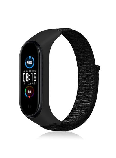 Buy BSNL Unisex Replacement Bracelet Strap With Velcro Tape For Xiaomi Mi Smart Band3/4/5/6/7 Smartwatch Black in UAE