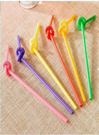 اشتري Generic Flexible Disposable Drinking Straw - 100 Pcs في مصر