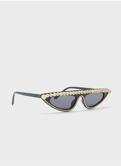 Buy Jeweled Slim Cat Eye Sunglasses in UAE