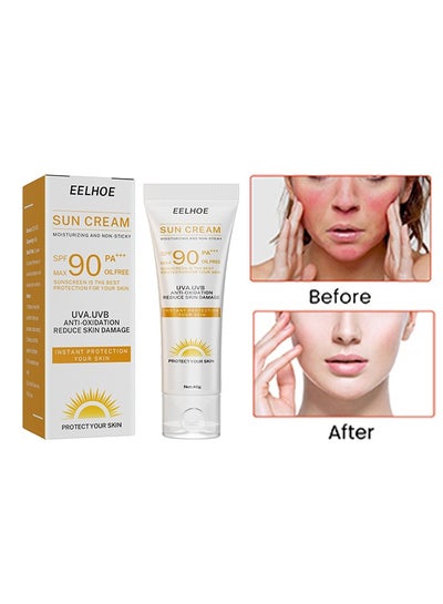 Buy Moisturizing And Non-Sticky Sun Cream SPF90,Anti-Oxidation Reduce Skin Damage,Sunscreen Lsolating Cream Effective UV Protection(40g) in Saudi Arabia