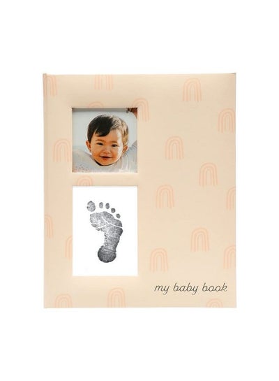 Buy Baby Memory Book And Clean Touch Ink Pad Baby Girl Or Baby Boy Journal Baby Milestone Photo Album Blush Rainbow in UAE