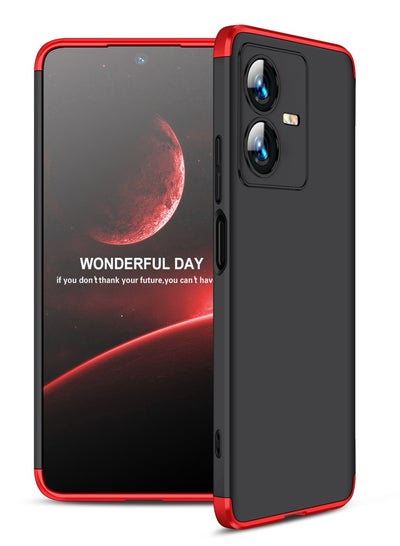 Buy Compatible With Vivo Y22 GKK 360 Degree Protection Cover- (Red&Black) in Egypt
