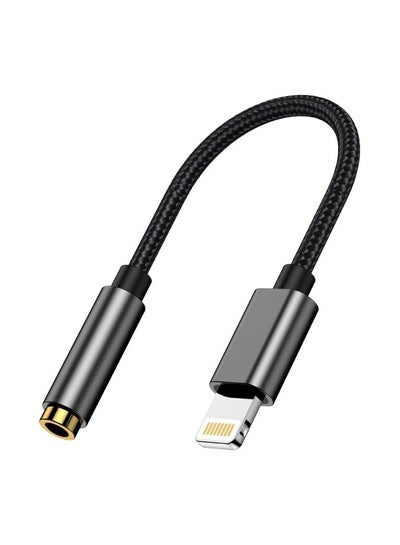 Buy Tingwode AT-S7 Adapter Cable Lightning To 3.5mm Digital Audio Transfer DAC Upgraded 100mm - Black in Egypt