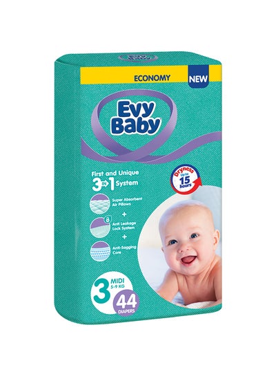 Buy Diapers, Number 3, From 5-9 Kg, Economy Pack - 44 Pieces in Saudi Arabia