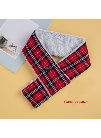 اشتري Smart rechargeable heating scarf autumn and winter hot compress neck protector Korean style versatile warm shawl womens heating scarf Red/plaid pattern* electric heated scarf في الامارات