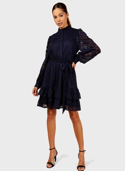 Buy Lace Mini Shirt Dress in UAE