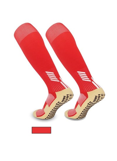 اشتري Football socks sports over the knee socks compression compression sports socks over the knee men and women running training football thick warm socks (one pair) في السعودية