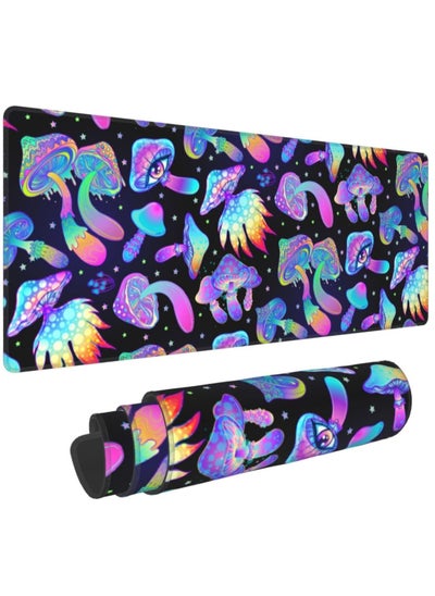 Buy Psychedelic Revel Mushroom Mouse Pad Extended Large Gaming Mousepad XL Big Long Oversized Desk Mat Stitched Edges ( 70x30x2mm ) for Home Office in Egypt