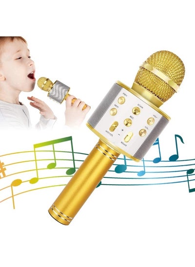 Buy Wireless Bluetooth Karaoke Microphone Portable Handheld Mic Speaker For All Smartphones Microphone Speaker For Girls Boys Kids Childrens Adults in Saudi Arabia