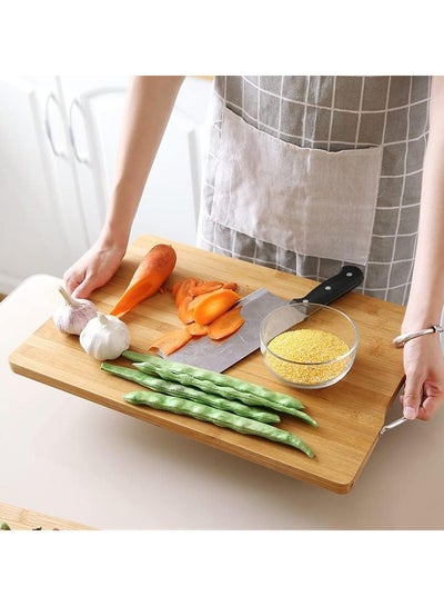 Buy VIO Large Bamboo Wooden Cutting Chopping Dicing Serving Board for Vegetables Fruits Meat and Seving Cheese Breads Sushi Environment-Friendly Moisture Resistant Long Lasting Size L 40 B 30 CM in UAE