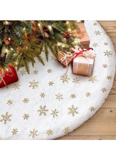 Buy 48 inch Christmas Tree Skirt Faux Fur Xmas Tree Skirt Christmas Decorations Holiday Tree Ornaments Tree Decoration for Christmas Home Decorations Xmas Party Holiday Decorations in UAE