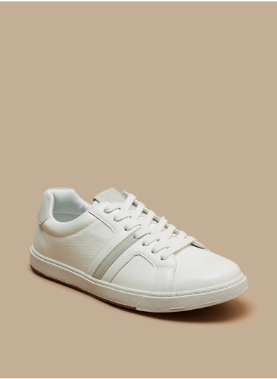 اشتري Men's Textured Casual Sneakers with Lace-Up Closure في الامارات