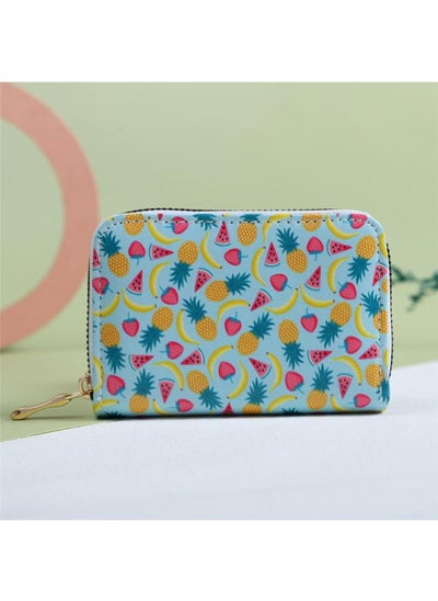 Buy Floral Coin Purse Multi-card Organ Card Holder Multi-compartment Digital Printing Single Zipper Bank Card Holder Id Holder Bag in Saudi Arabia