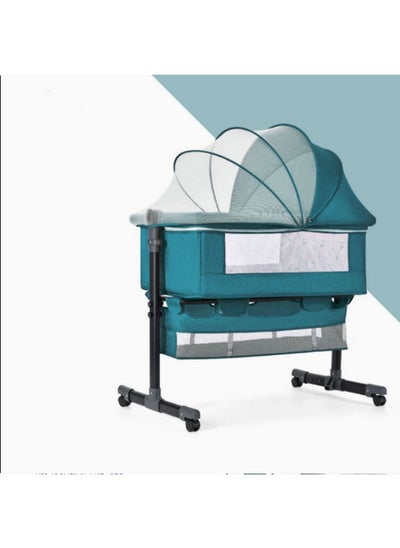 Buy Adjustable Bedside Sleeper Crib with Breathable Mesh in Dark Green in Egypt