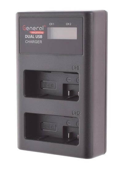 اشتري General LP-E8 Camera Battery Dual USB Charger 8.4 Volt With USB Cable - Black في مصر