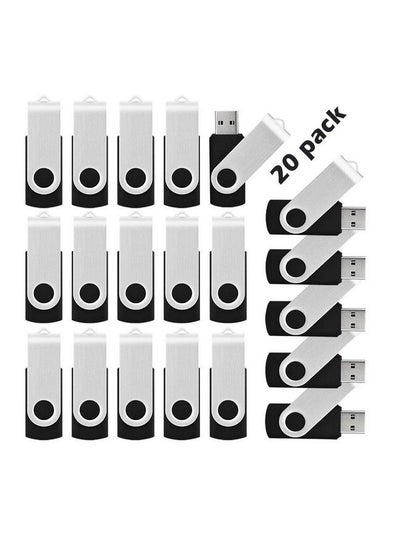 Buy 16Gb Flash Drive Usb Flash Drive Kootion 20 Pack Flash Drive 16 Gb Flash Drive Thumb Drive Bulk Usb Drive Swivel Pen Drive For Data Storage Black in UAE