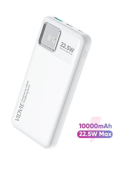 Buy VIDVIE Powerbank 22.5W 10000mAh Dual input Output PD QC3.0 PB767 - White in Egypt