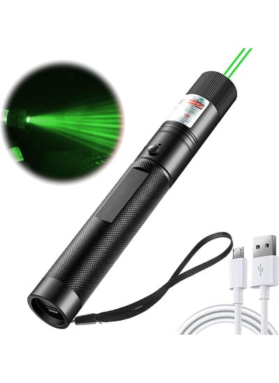 Buy Long Range Green Laser Pointer with USB Charging Cable, Laser Pointer High Power, Laser Pointer for Indoor Meetings, Presentation, Cat Toys and Outdoor Adventures in UAE