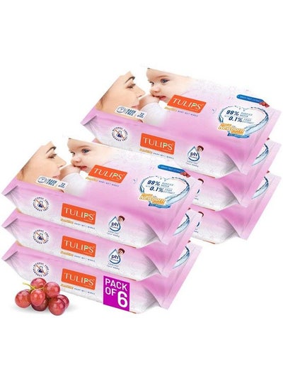 اشتري Sensitive Baby Wet Wipes (72 Wipes X 6 Pack) For Gentle Cleaning Moisturising Rash Free 99% Purified Water With Grapefruit Extracts في السعودية