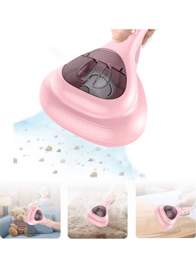 اشتري Bed Vacuum Cleaner with UV Disinfection Function, High Power Mite Removal Vacuum Cleaner, Portable Cordless UV Cleaning Equipment for Sheets, Carpets, Sofas, Pets, Hair (Pink) في السعودية