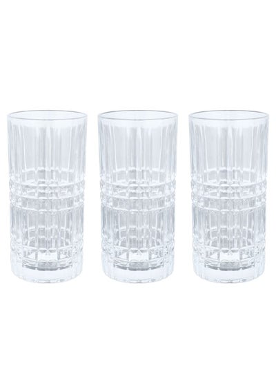 Buy Ribbed Glass Water Cups Set 6 Pieces in Saudi Arabia