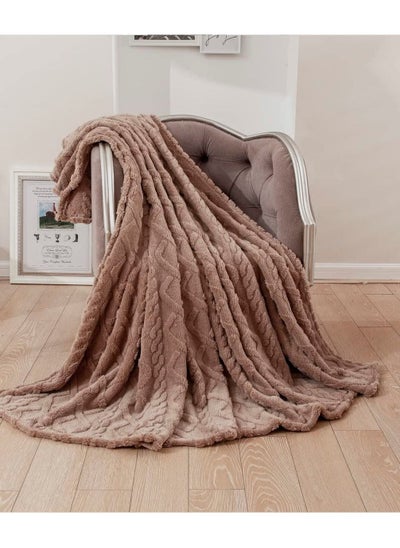 Buy Comfy Soft & Fluffy Sheep Blanket/Throw Brown 60x80 cm in UAE