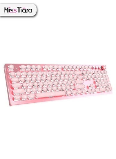 Buy K820 Multimedia Mechanical Keyboard Retro Punk Button Keycap White Light Mechanical Keyboard Computer Game Wired Keyboard in UAE