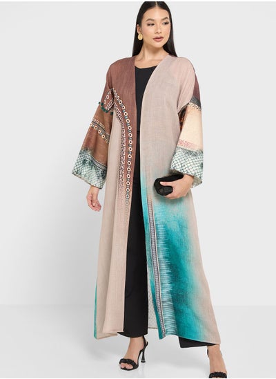 Buy Cape Sleeve Printed Jalabiya in UAE