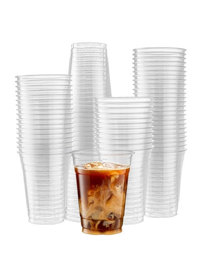 Buy 100 Count 16 Ounce Crystal Clear Cups for Iced Coffee Cold Drinks Plastic Disposable Cups in Egypt