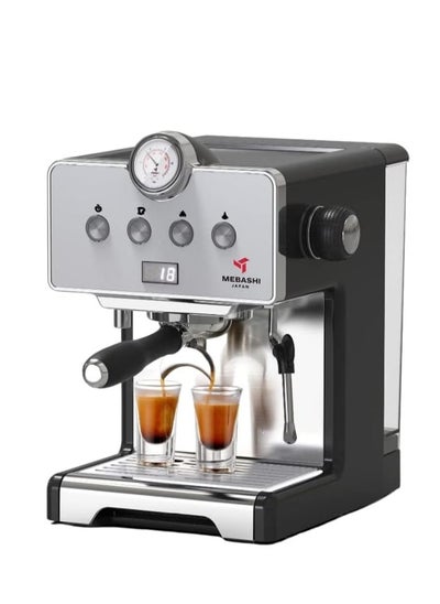 Buy MEBASHI Espresso Coffee Machine - 15 Bar, 1.7L Capacity, Stainless Steel, Multifunction with Adjustable Brewing Time, and Professional Porta-Filter (ME-ECM2043)(1450W) in UAE