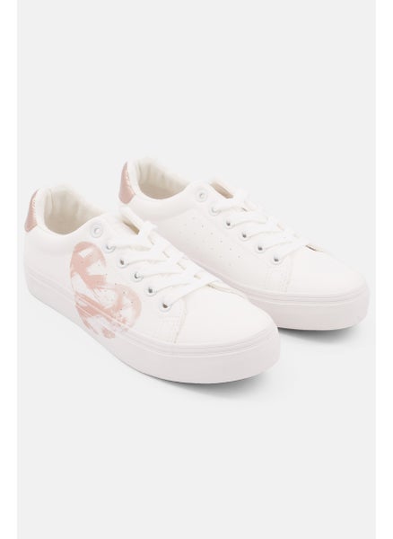 اشتري Women Love Stokes Lace Up Casual Shoes, White في السعودية