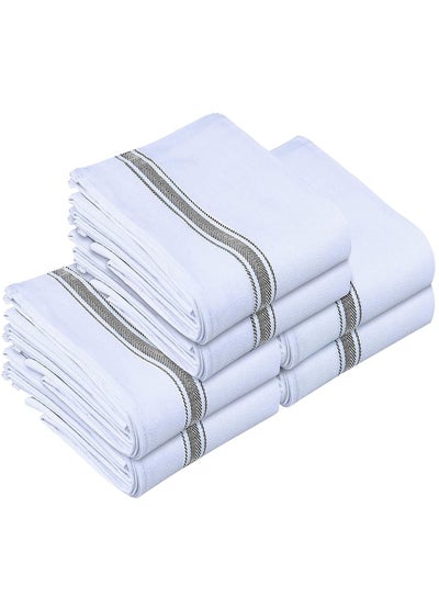 Buy MahMir® Towels Dish Towels,  16x27 Inches ( 40x70 cm ) 100% Ring Spun Cotton Super Absorbent Linen Kitchen Towels, Soft Reusable Cleaning Bar and Tea Towels Set (6 Pack, Grey in UAE
