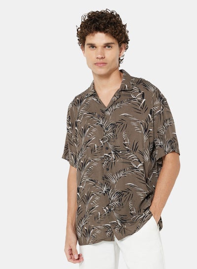 Buy Leaf Print Collar Shirt in Saudi Arabia