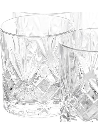 Buy Italian Premium Old Fashioned Crystal Glass Set 2, 225 ML, Transparent in UAE