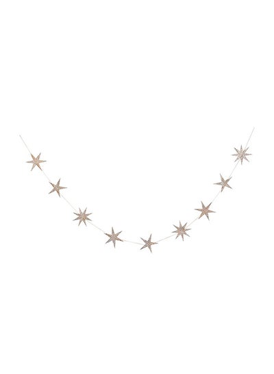 اشتري Gold Wooden Glitter Star Garland 2m في الامارات